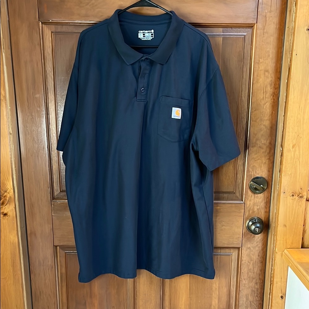 Carhartt Men's Navy Blue Loose Fit Polo Shirt Size 3XL Tall